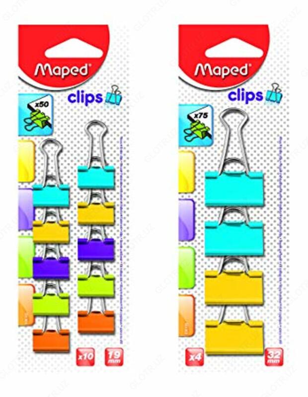 Зажим для бумаг Maped 036100AA (32mm/цветн. по 4 шт)