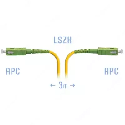 Патчкорд оптический SC/APC SM 3метра