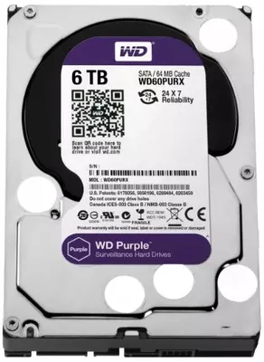 Qattiq disk Videokuzatuv uchun 6TB WD60PURX-78 PURPLE HIKVISION (Original)