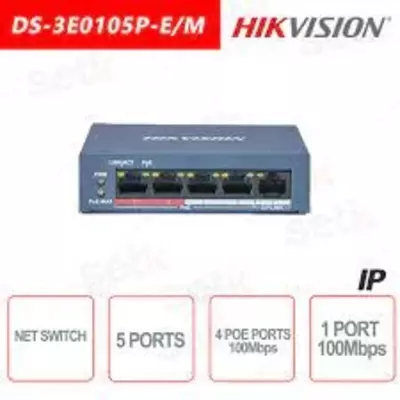 249 600 сум / шт. Коммутатор DS-3E0105P-E/M (Hikvision)