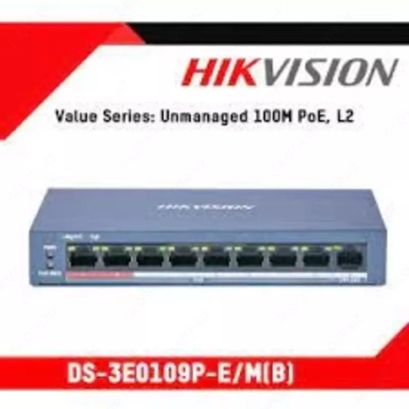 от {0} сум Коммутатор 8 портовый неуправляемый POE DS-3E0109P-E/M