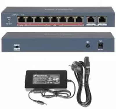 8-portli boshqarilmaydigan PoE switch DS-3E0310HP-E - 824 200 so'm / dona