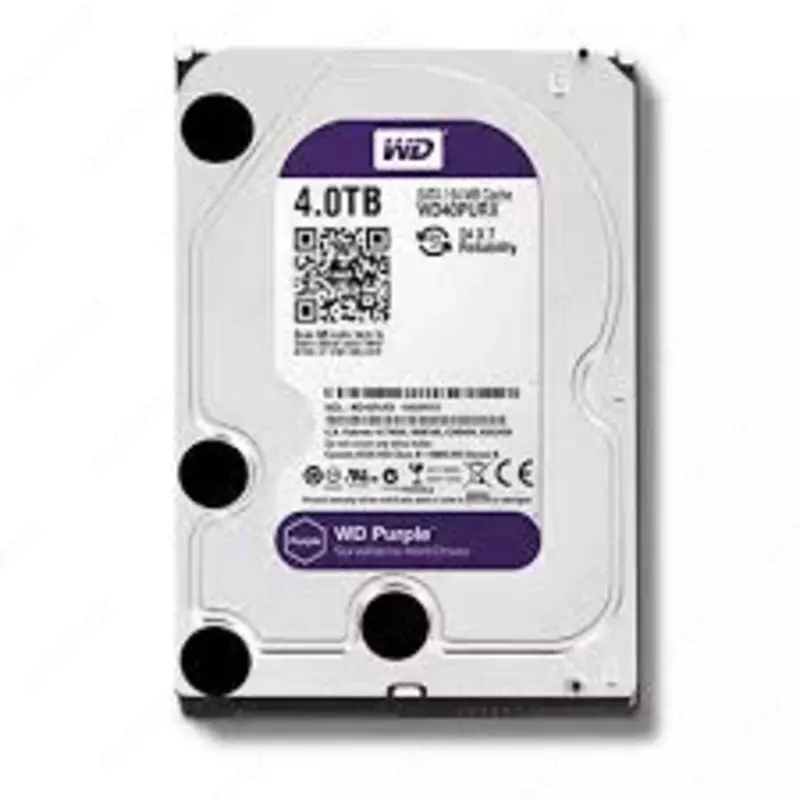 HDD 4TB WD (Фиолетовый) WD40PURX-78 Профессиональный диск для видеонаблюдения (Реставрация)