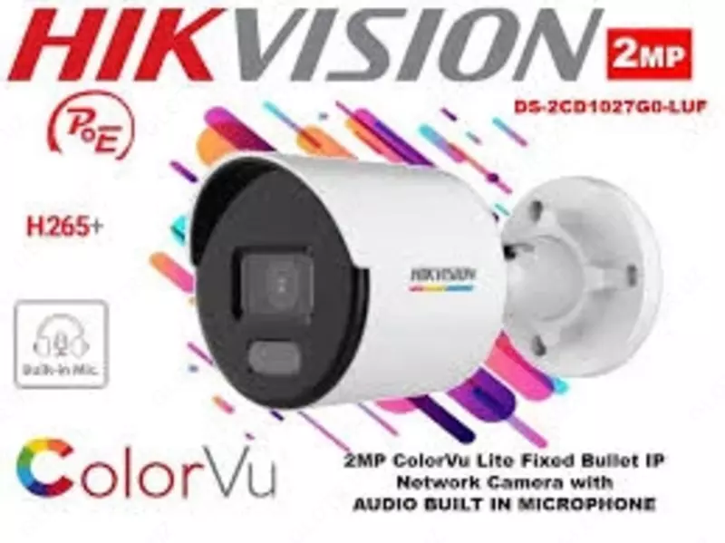 Видеокамера 2МП DS-2CD1027G0-LUF-ColorVu - от {0} сум