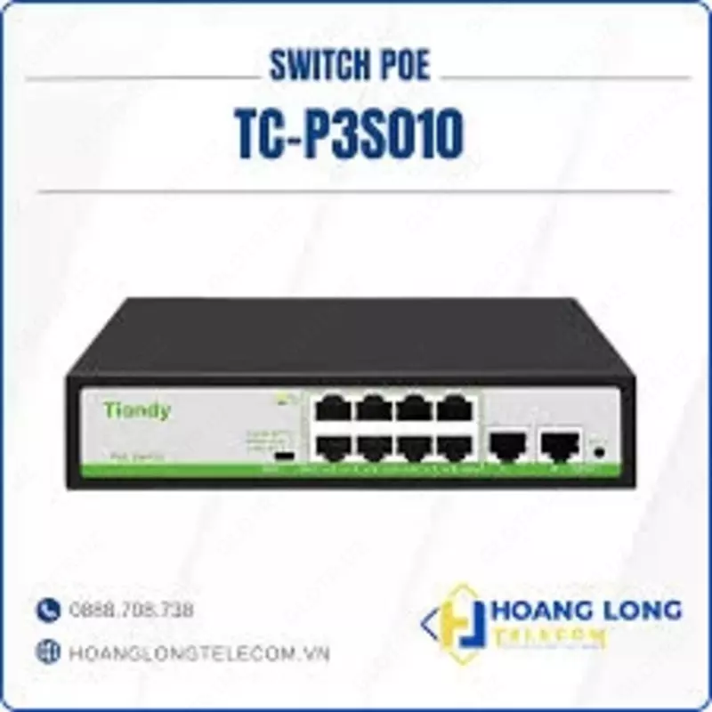 10 портов. Tiandy. TC-P3S010 Spec:F/0820/AT/90
