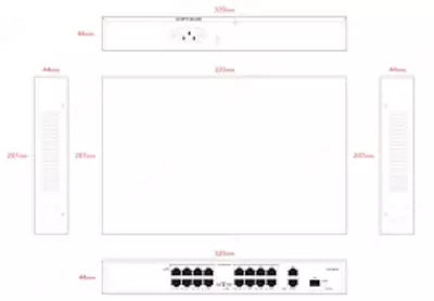 19 портов. Tiandy. TC-P3S019 Spec:H/1621/AT/180
