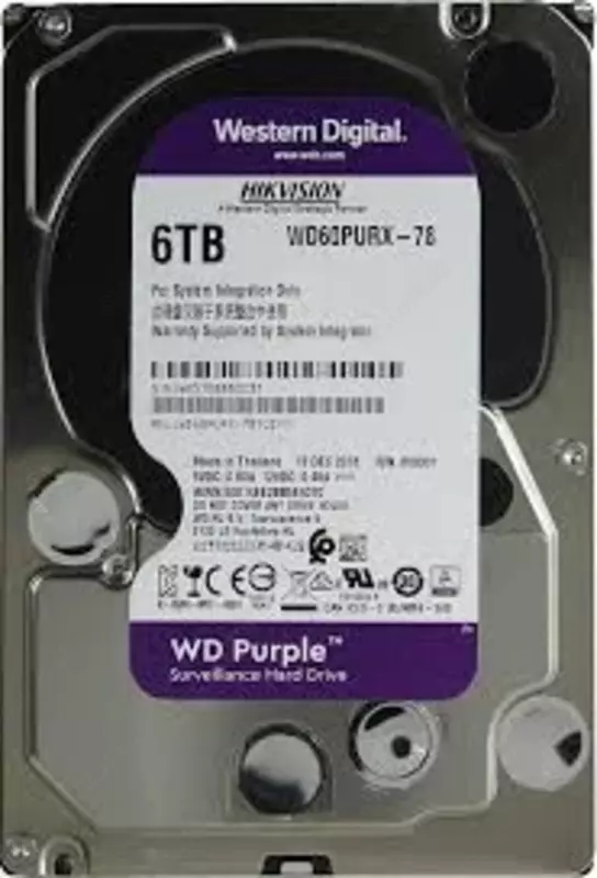 HDD - Диск - 6 Tb WD - Purple - (Фиолетовый) -для видеонаблюдения - HIKVISION - ( RES ) - от {0} сум