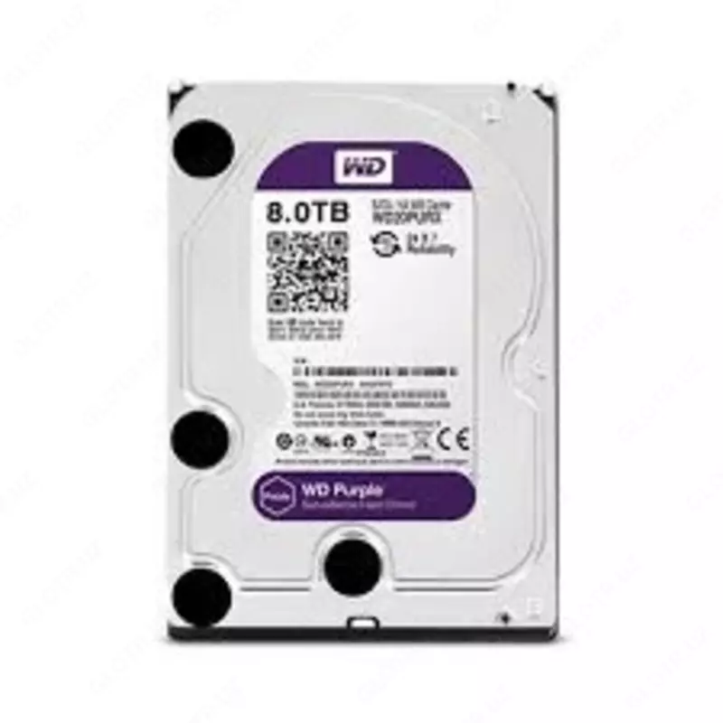 HDD - Диск - 8 Tb WD - Purple - (Фиолетовый) WD80PURX-78 для видеонаблюдения - HIKVISION - ( RES )