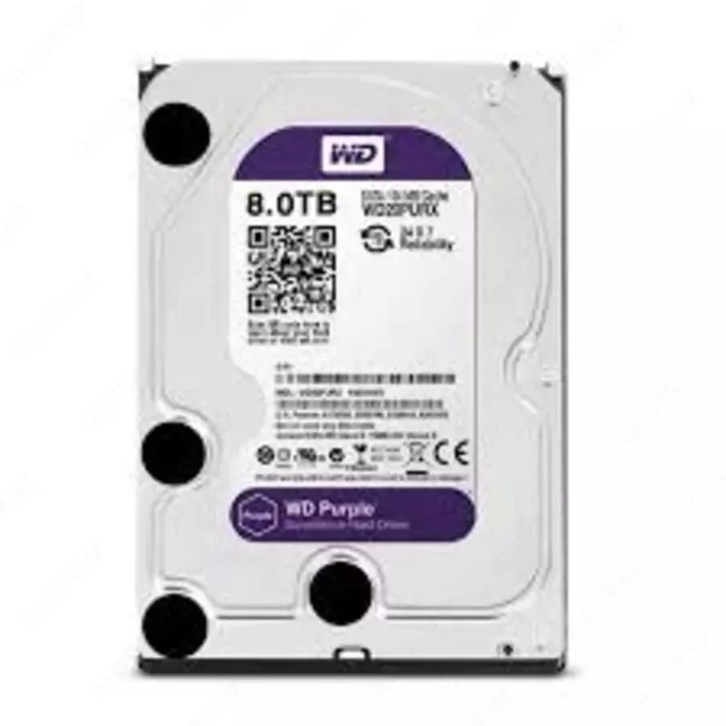 HDD - Диск - 8 Tb WD - Purple - (Фиолетовый) WD80PURX-78 для видеонаблюдения - HIKVISION - ( RES ) - от {0} сум