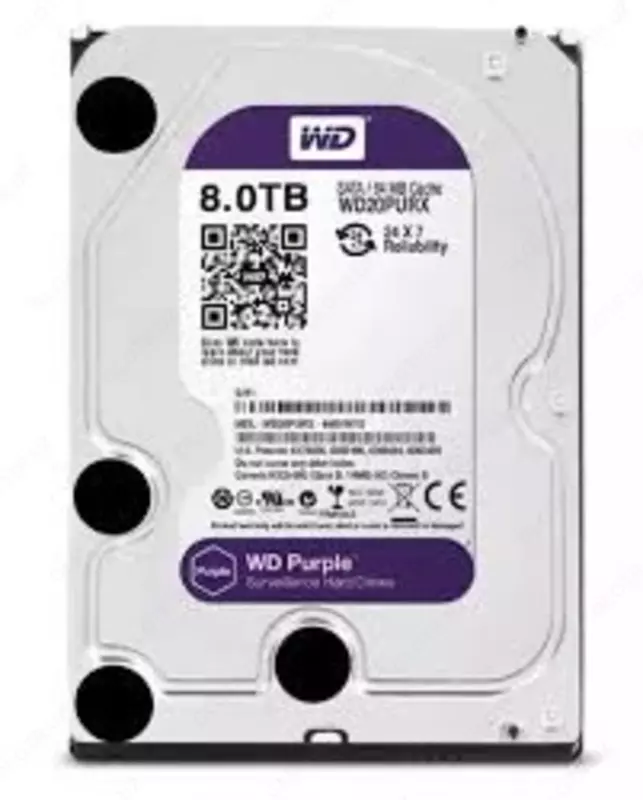 от {0} сум HDD - Диск - 8 Tb WD - Purple - (Фиолетовый) WD80PURX-78 для видеонаблюдения - HIKVISION - ( RES )