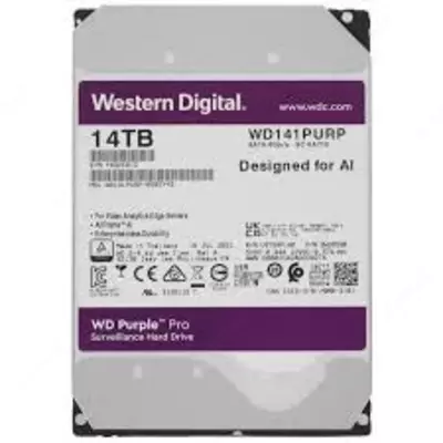 WD-Purple-(Фиолетовый)-HDD-Диск-14 Tb WD141PURA HDD- 14TB для видеонаблюдения -HIKVISION -(ОРИГИНАЛ)