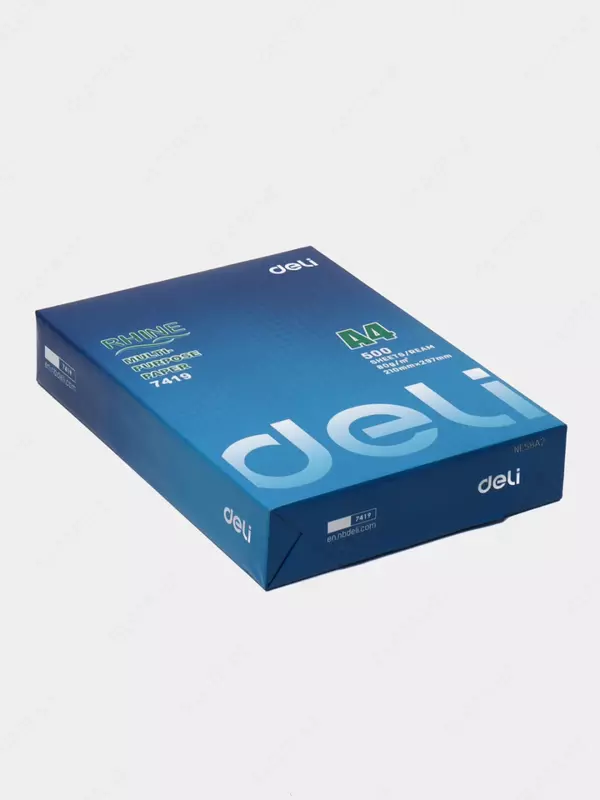  Ofis jihozlari uchun varaq qogoz Deli 80 g/m2  Mate  A4  500 l (Art. - 7419) Oq - 