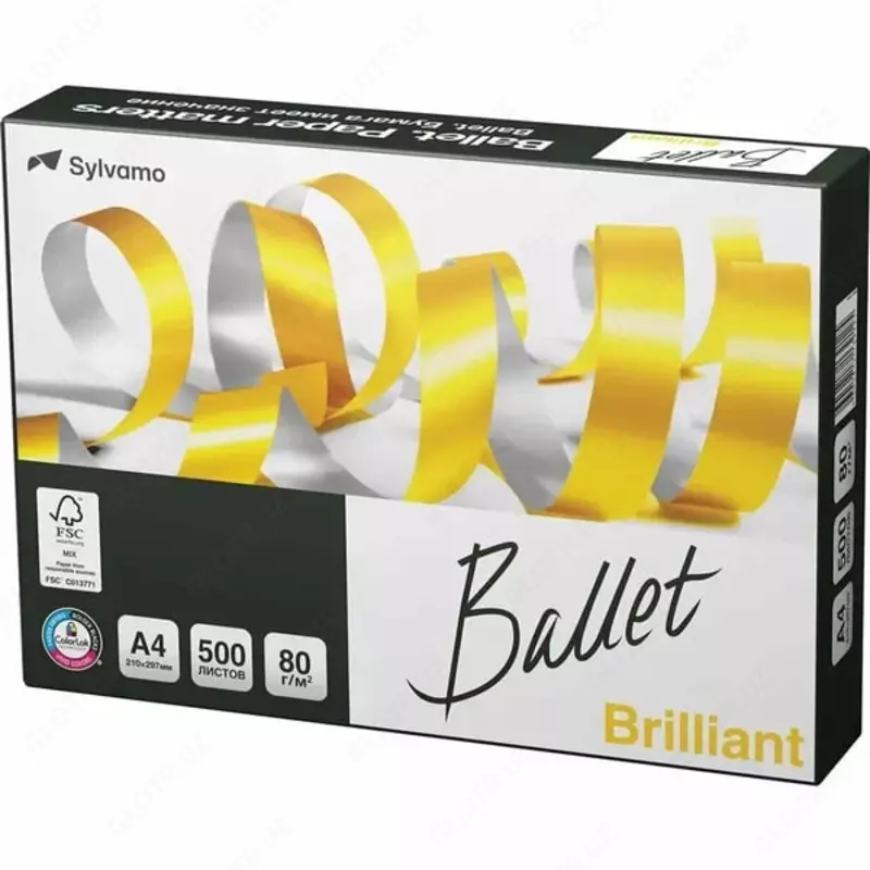 Xerox qogozi Brilliant Ballet 80 g/m2  A4  500 l  sinf A+ (Art. - BalletBrilA4) Oq