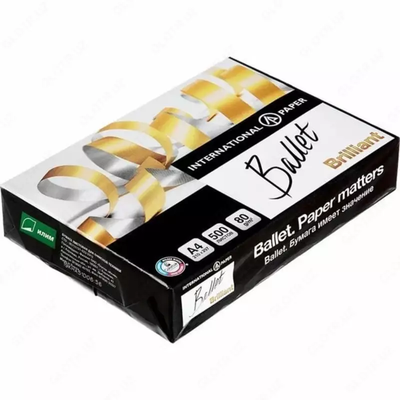  Xerox qogozi Brilliant Ballet 80 g/m2  A4  500 l  sinf A+ (Art. - BalletBrilA4) Oq - 