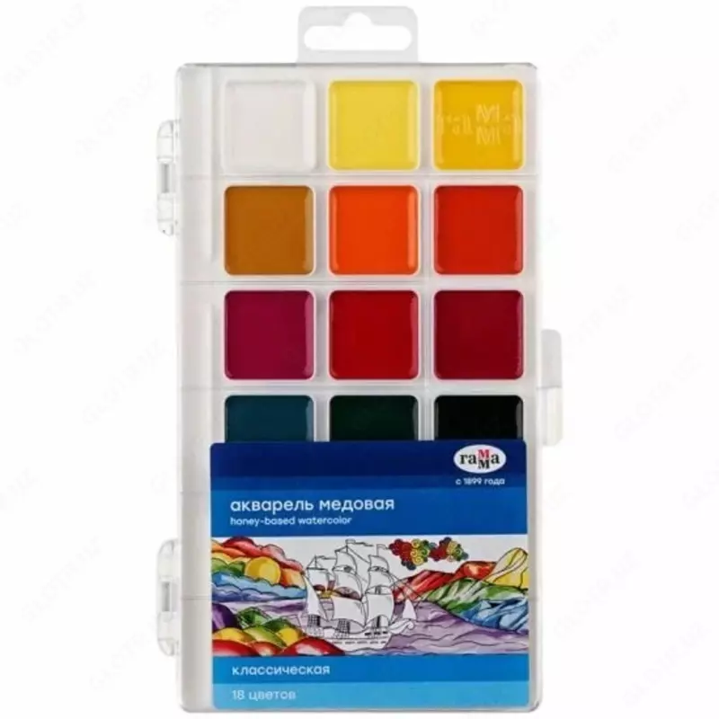 Акварель Гамма Классическая  медовая  без кисточки  18 цв. (Арт. - 1009196)