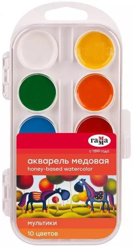 Akvarel Gamma Multfilmlar  asal  chotkasiz  10 ta rang. (m. - 211046_10) YANGI