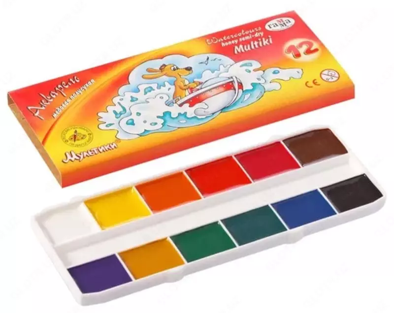 Akvarel Gamma Multfilmlar  asal  chotkasiz  12 ta rang. (- 211048-modda)
