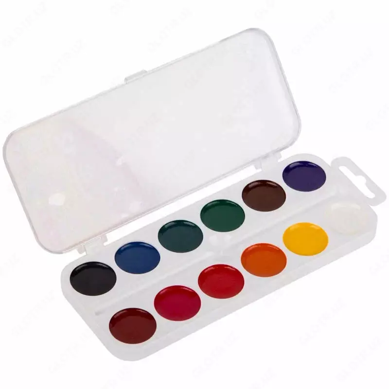   Акварель Гамма Юный художник  медовая  с кисточкой  12 цв. (Арт. - 212070)