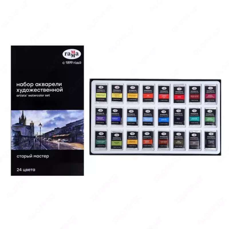 Badiiy akvarel Gamma eski usta  kyuvetlarda 2 6 ml  24 rang. (m. - 150620211)