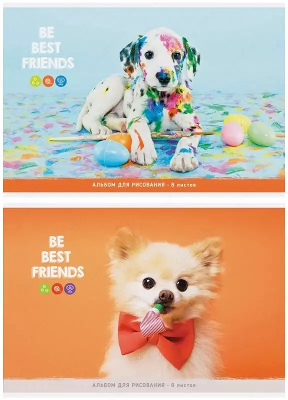 Альбом для рисования ArtSpace Питомцы Bright friends  А4  8 л.  на скрепке (Арт. - А08ф_26302)