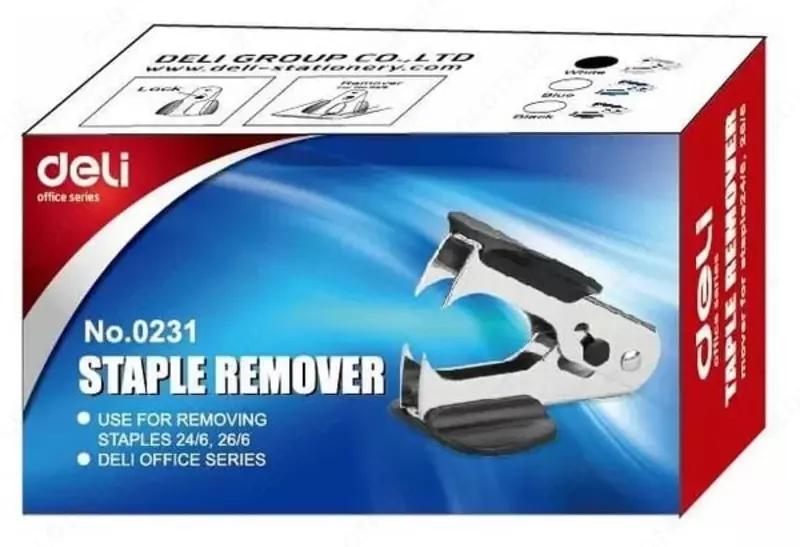  Антистеплер с фиксатором Deli (Арт. - 0231) Ассортимент Только в розницу