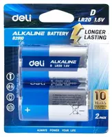 Ishqoriy batareya D Deli LR20 1 5V  blister (Art. - 82910) 2 dona.