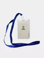 Бейдж вертикальный на ленте с прищепкой Deli 54 х 86 мм (Арт. - 64812) Прозрачный