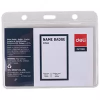 Бейдж горизонтальный без ленты Deli 70 х 105 мм (Арт. - 5756-A) Прозрачный