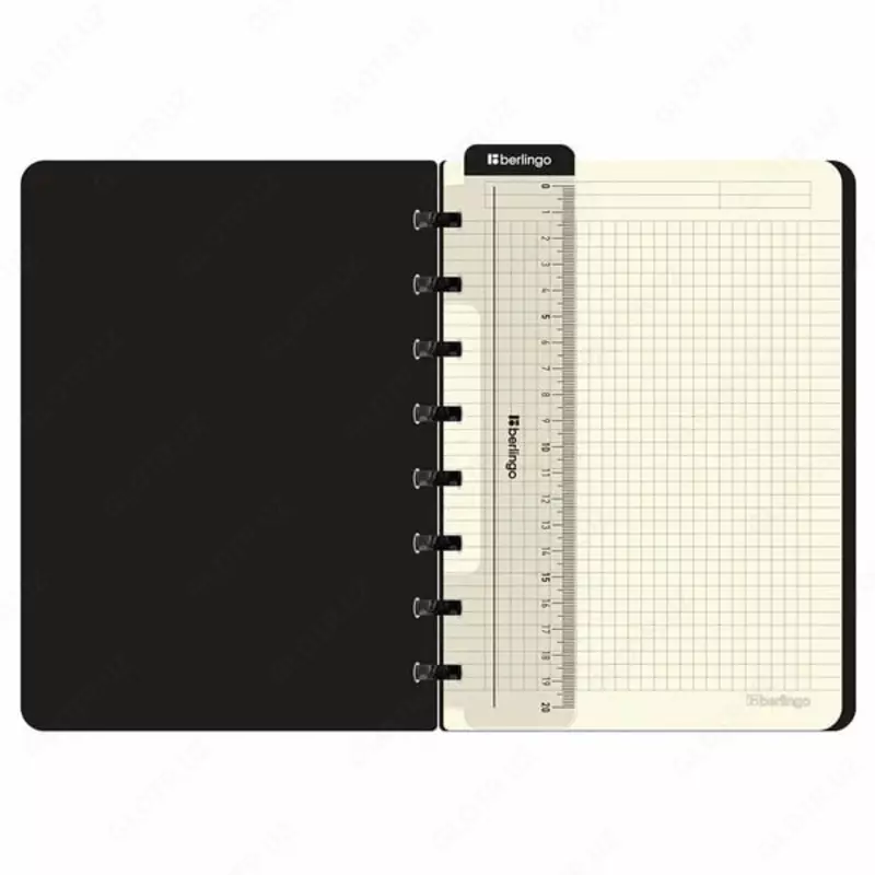  Бизнес - тетрадь Berlingo Electric А5+  80 л  на кольцах (Арт. - RNt_A5S17) Черная - 