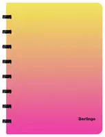 Бизнес - тетрадь Berlingo Radiance А5+  80 л  на кольцах (Арт. - RNt_A5501) Желтая/Розовая