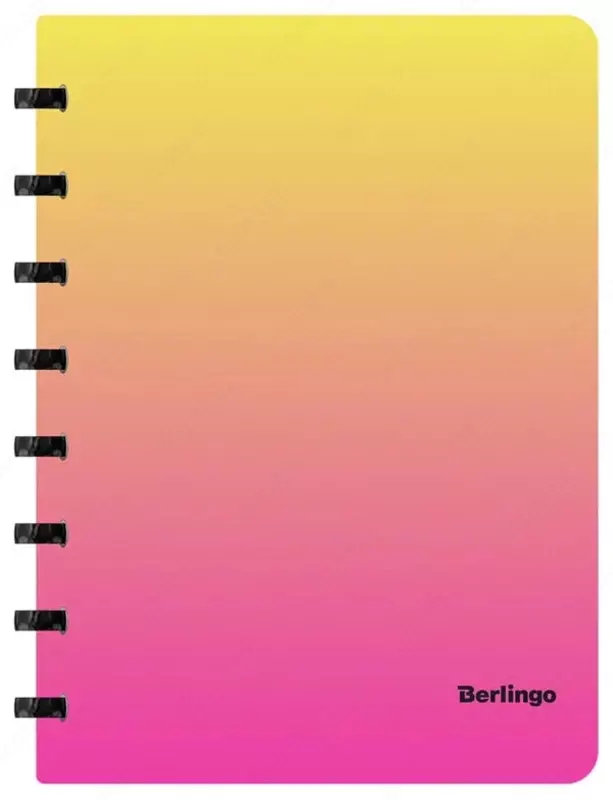Бизнес - тетрадь Berlingo Radiance А5+  80 л  на кольцах (Арт. - RNt_A5501) Желтая/Розовая