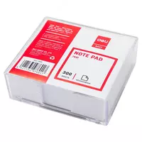  Бумажный блок для записей в боксе Deli 107 х 96 мм  300 л. (Арт. - 7601) Белый - 