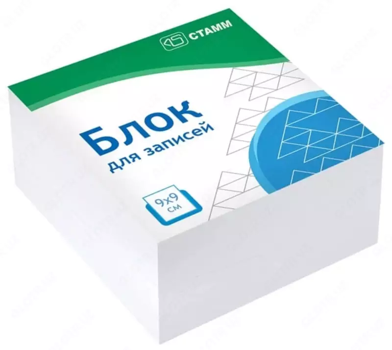  Бумажный клеевой блок для записей Стамм Имидж 9 х 9 х 4.5 см  90 л. (Арт. - БЗ-995300) Белый - 