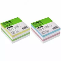 Цветной бумажный блок для записей Стамм Стандарт 8 х 8 х 4 см  300 л. (Арт. - БЗ-884200) Клеевой