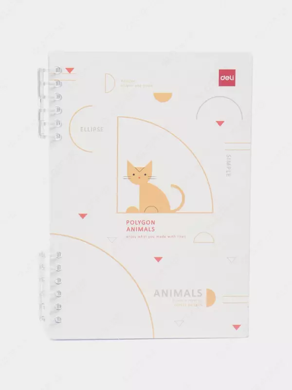  Блокнот с обложкой и пружинно-спиральным креплением Deli А5  50 л (Арт. - 206-EN) Ассортимент - 