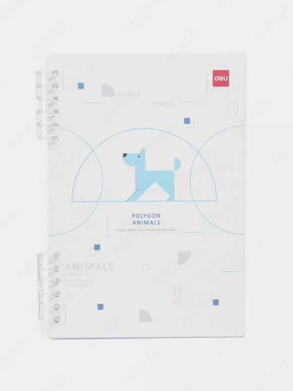  Блокнот с обложкой и пружинно-спиральным креплением Deli А5  50 л (Арт. - 206-EN) Ассортимент Только в розницу