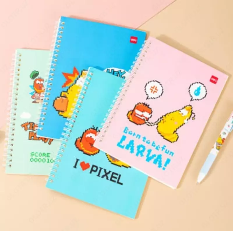  Deli LARVA  A5  60 l (Art. - 560-ELA-LX-05) qopqoqli va prujina-spiral mahkamlagichli bloknot. - 