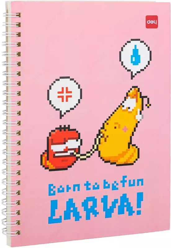 Deli LARVA  A5  60 l (Art. - 560-ELA-LX-07) qopqoqli va prujina-spiral mahkamlagichli bloknot.