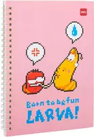 Deli LARVA  A5  60 l (Art. - 560-ELA-LX-07) qopqoqli va prujina-spiral mahkamlagichli bloknot.