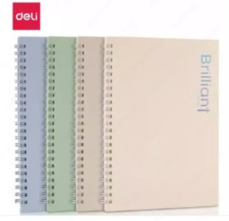 Qopqoqli va prujina-spiral mahkamlagichli bloknot Deli Brilliant  B5  60 l (Art. - 560-ELB-LX-21) Line