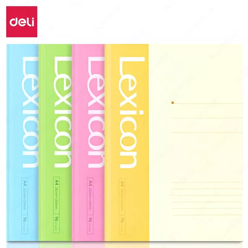 Qattiq laminatlangan qopqoqli daftar Deli Lexicon  A4  98 l (Art. - 3281) Line