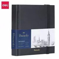 Sketchbook - chizma qogozi Deli Finenolo  12 x 12 sm  40 l  160 g/m2 (Art. - 285-EC) Qora