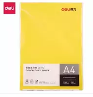 Rangli qogoz Deli A4  100 l  80 g/m2 (Art. - 7758-yl) Toq/Sariq