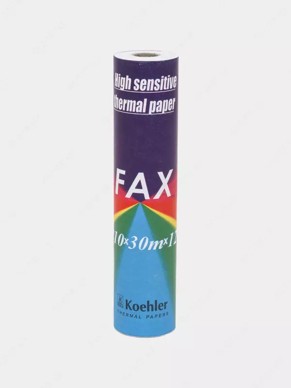Coehler faks uchun oralgan termal qogoz bloki  210 x 18 mm  55 g/m2 (Art. - Faks-30) Oq