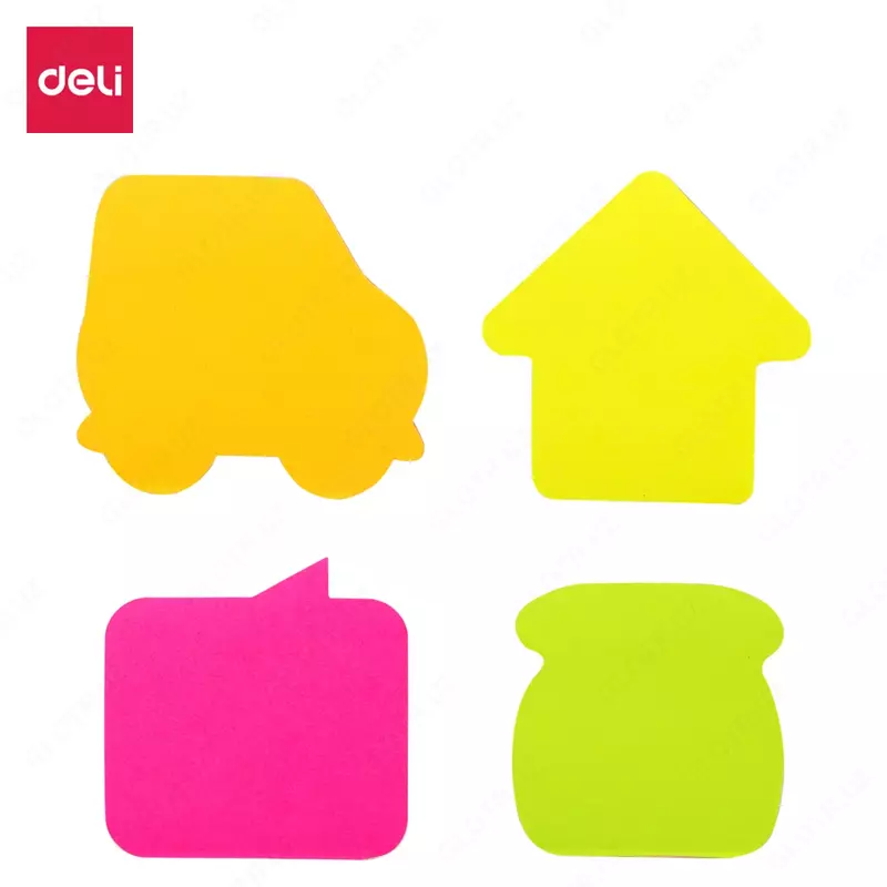 Стикеры с клеевым краем Deli 76 х 76 мм  20 л (Арт. - 03102-EA) Цветной неон