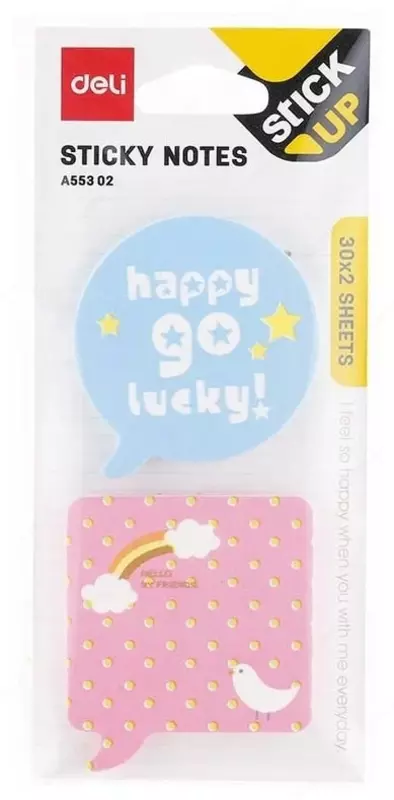  Стикеры с клеевым краем Deli 40 х 40 мм  30 л  2 цв. (Арт. - 55302-EA) Ассортимент - 