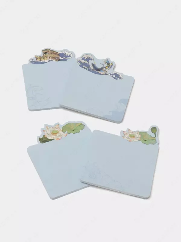  Стикеры с клеевым краем Deli 76 х 76 мм  30х4 л. (Арт. - 21504-bl) Синие - 