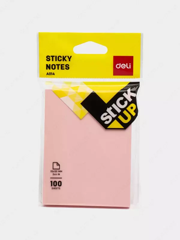 Стикеры с клеевым краем Deli 101 х 76 мм  100 л. (Арт. - 01402-EA) Розовые