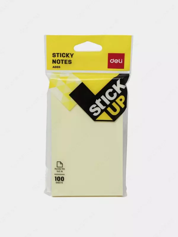 Стикеры с клеевым краем Deli 126 х 76 мм  100 л. (Арт. - 00552-EA) Светло/Желтые