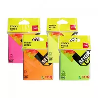 Стикеры с клеевым краем Deli 76 х 76 мм  100 л. (Арт. - 02302-EA) Неоновое ассорти